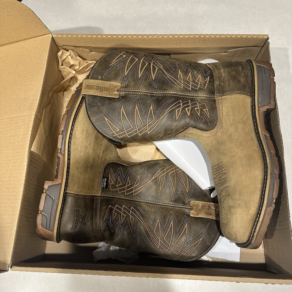 Irish Setter Mens Marshall 83912 Work Boots Sz 13 Brown Leather Steel Toe Safety